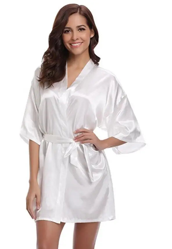Kimono Peignoir Satin Bleu Marine | MDN Store