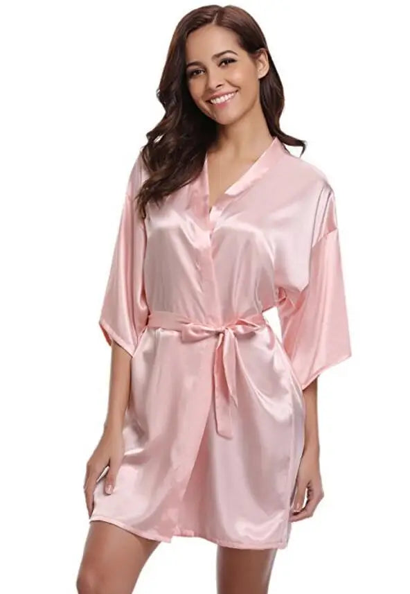 Kimono Peignoir Satin Bleu Marine | MDN Store