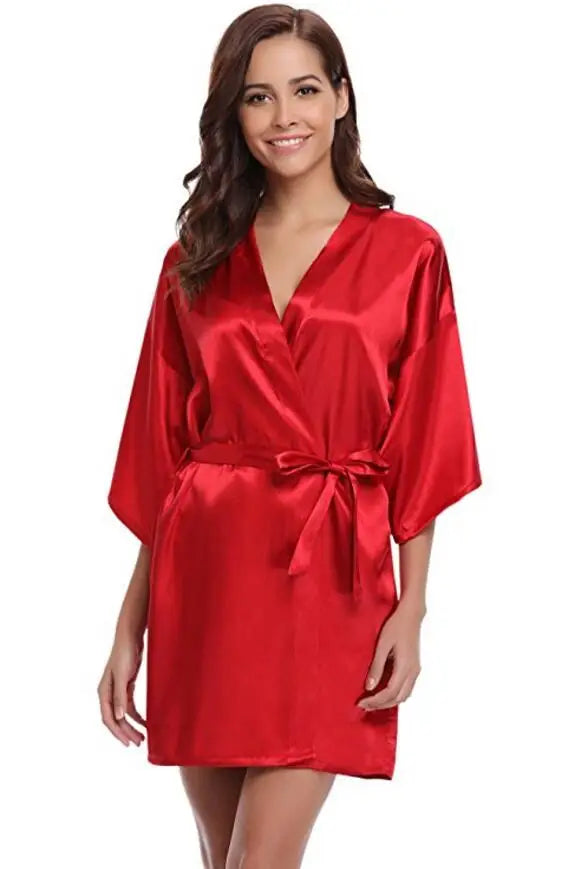 Kimono Peignoir Satin Bleu Marine | MDN Store