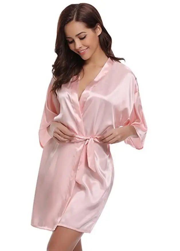 Kimono Peignoir Satin Bleu Marine | MDN Store