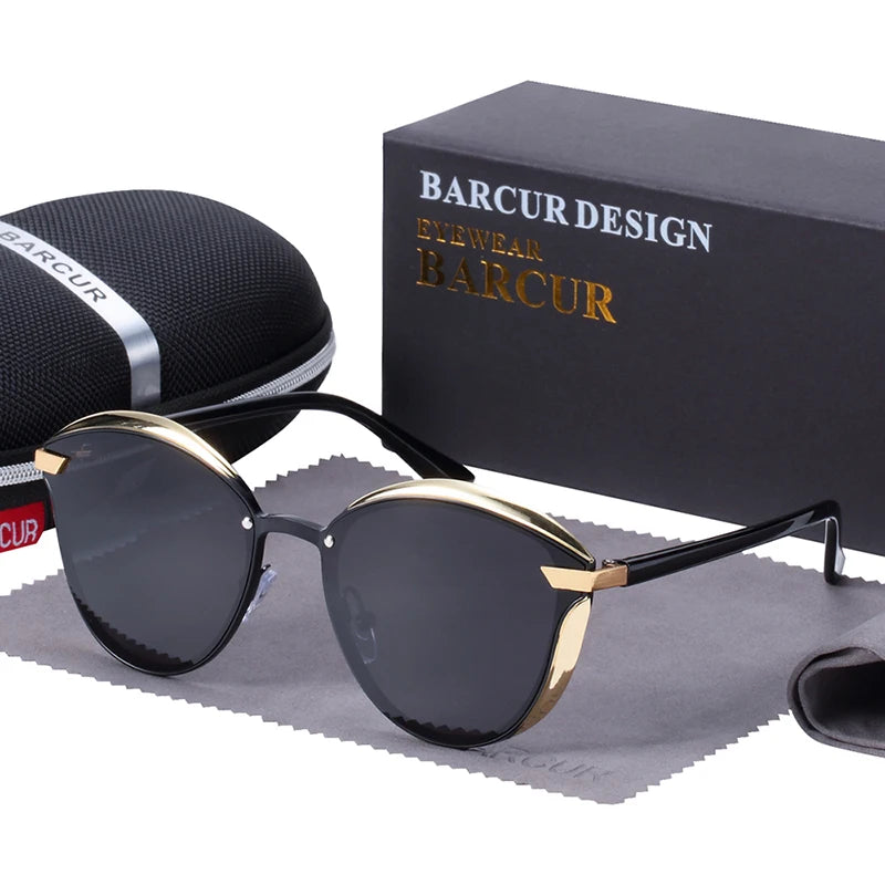 BARCUR Lunettes de Soleil Polarisées Femme Oeil de Chat UV400 | MDN Store 25