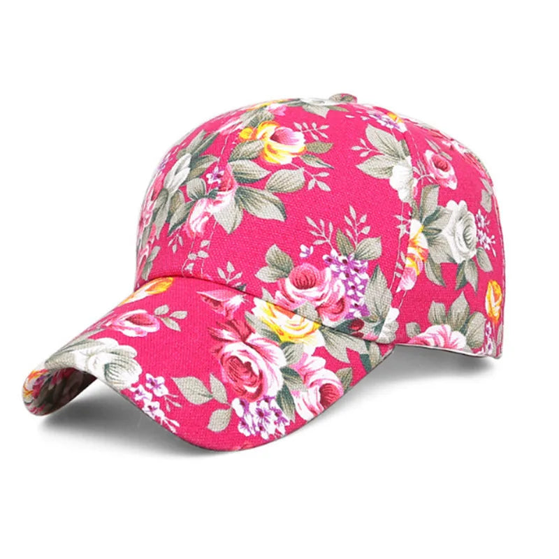 Casquette Baseball Imprime Floral Rose Femme Protection Solaire | MDN Store 25