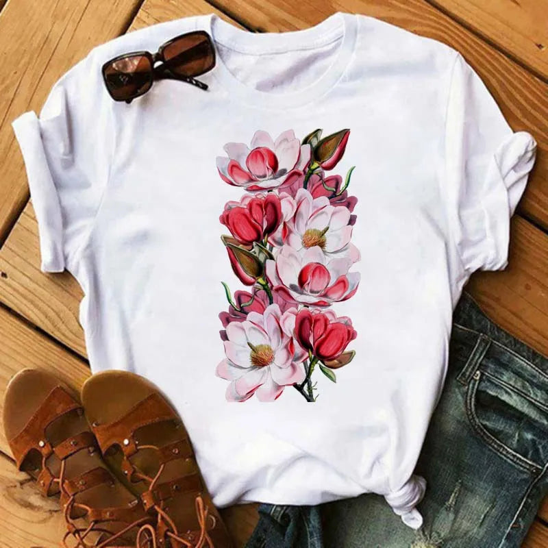 T-Chemise Coquelicots Rouges Style 90s Femme | MDN Store