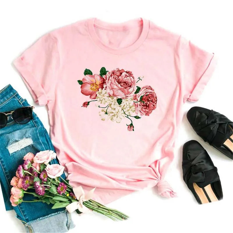 T-Chemise Coquelicots Rouges Style 90s Femme | MDN Store