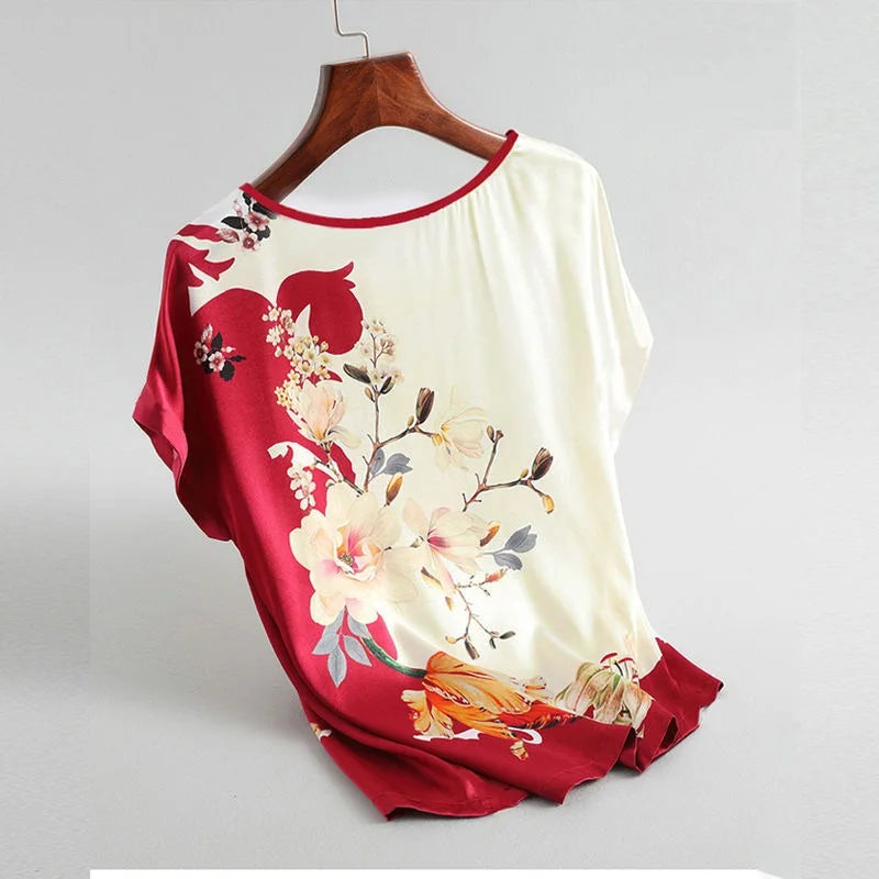 Blouse Fleurie Femme Manches Chauve-Souris Grande Taille | MDN Store 25