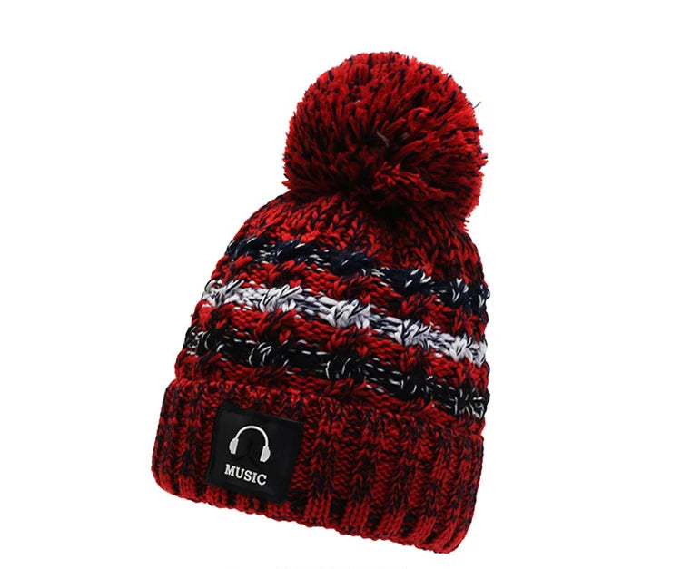 Bonnet Femme Hiver Épais Tricot avec Pompon Chenille Doublure Polaire | MDN