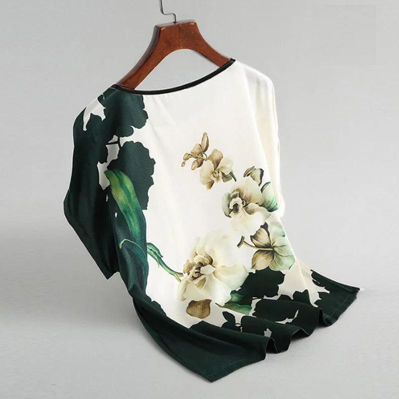 Blouse Fleurie Femme Manches Chauve-Souris Grande Taille | MDN Store 25