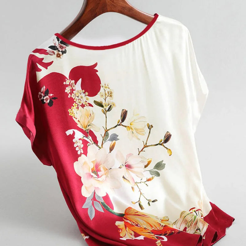 Blouse Fleurie Femme Manches Chauve-Souris Grande Taille | MDN Store 25