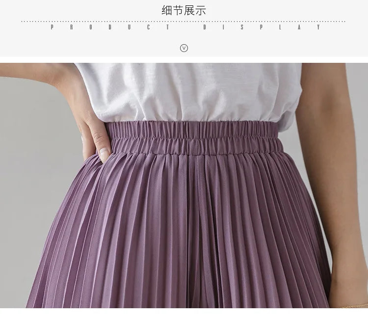 Pantalon Mousseline Plissé Taille Haute | MDN Store