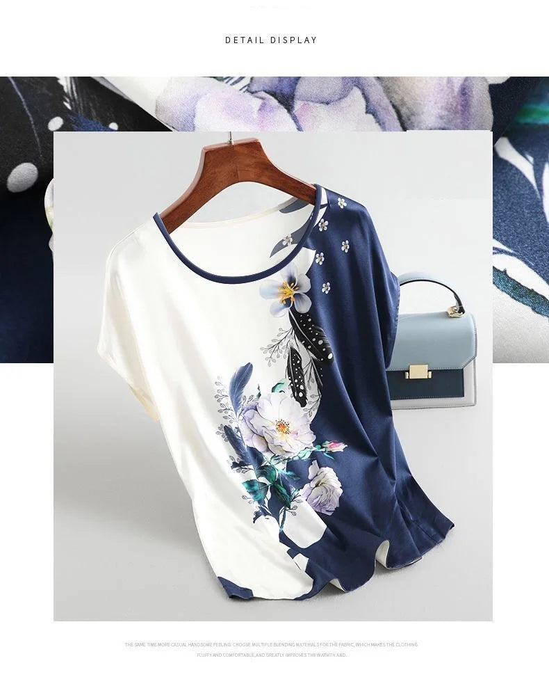 Blouse Fleurie Femme Manches Chauve-Souris Grande Taille | MDN Store 25