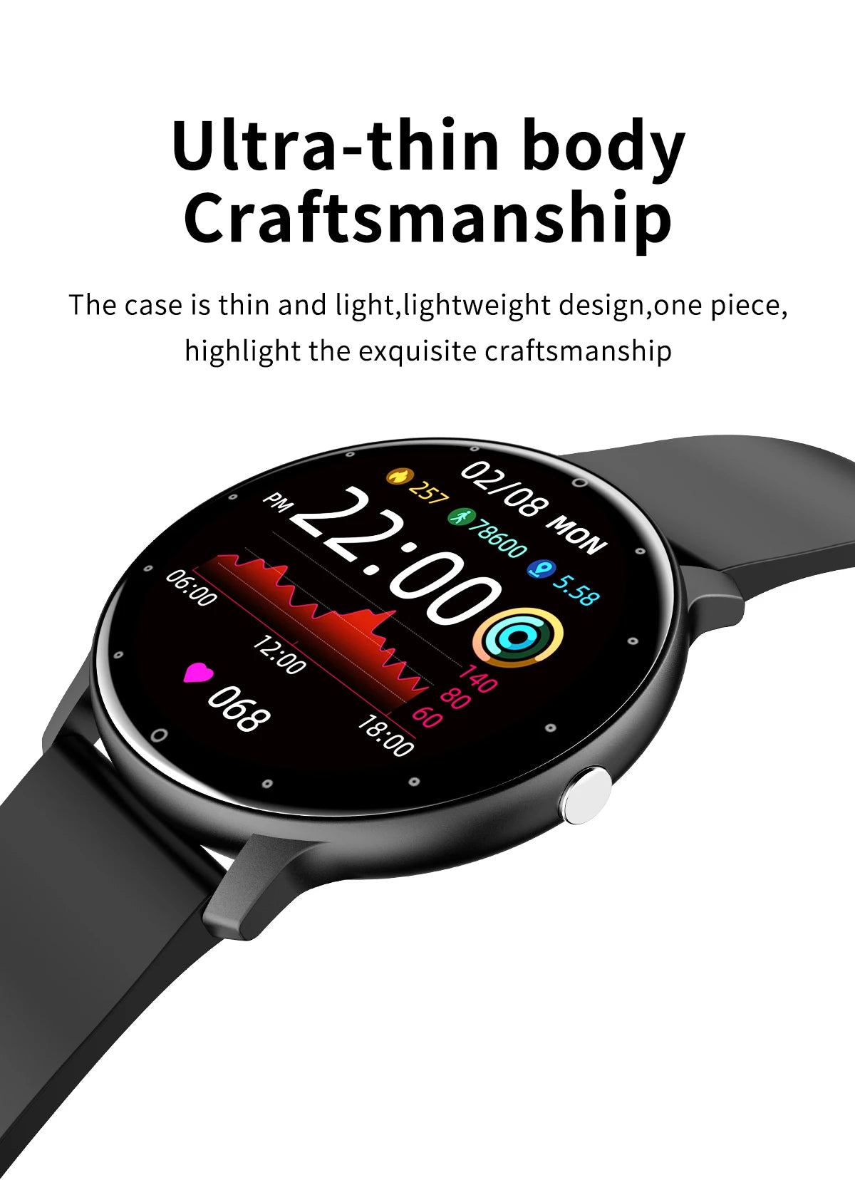 Montre Connectée LIGE Étanche IP68 Sport Météo | MDN Store