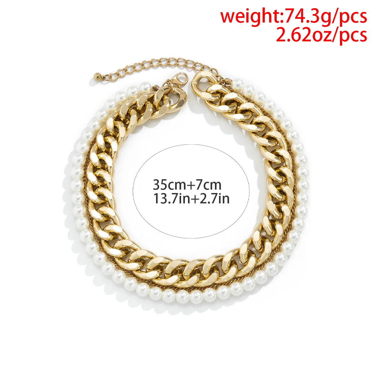 Collier Perles Torsadé Chaîne Dorée Vintage | MDN Store