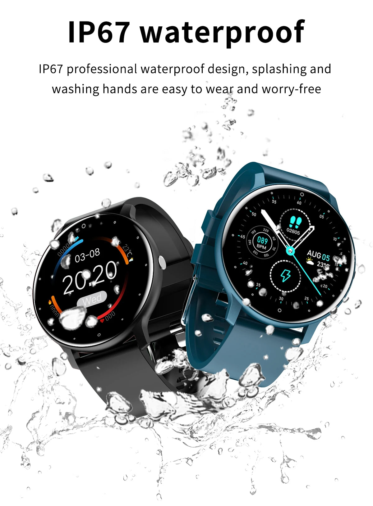 Montre Connectée Femme Homme LIGE Étanche - Bracelet Sport Météo Android iOS | MDN