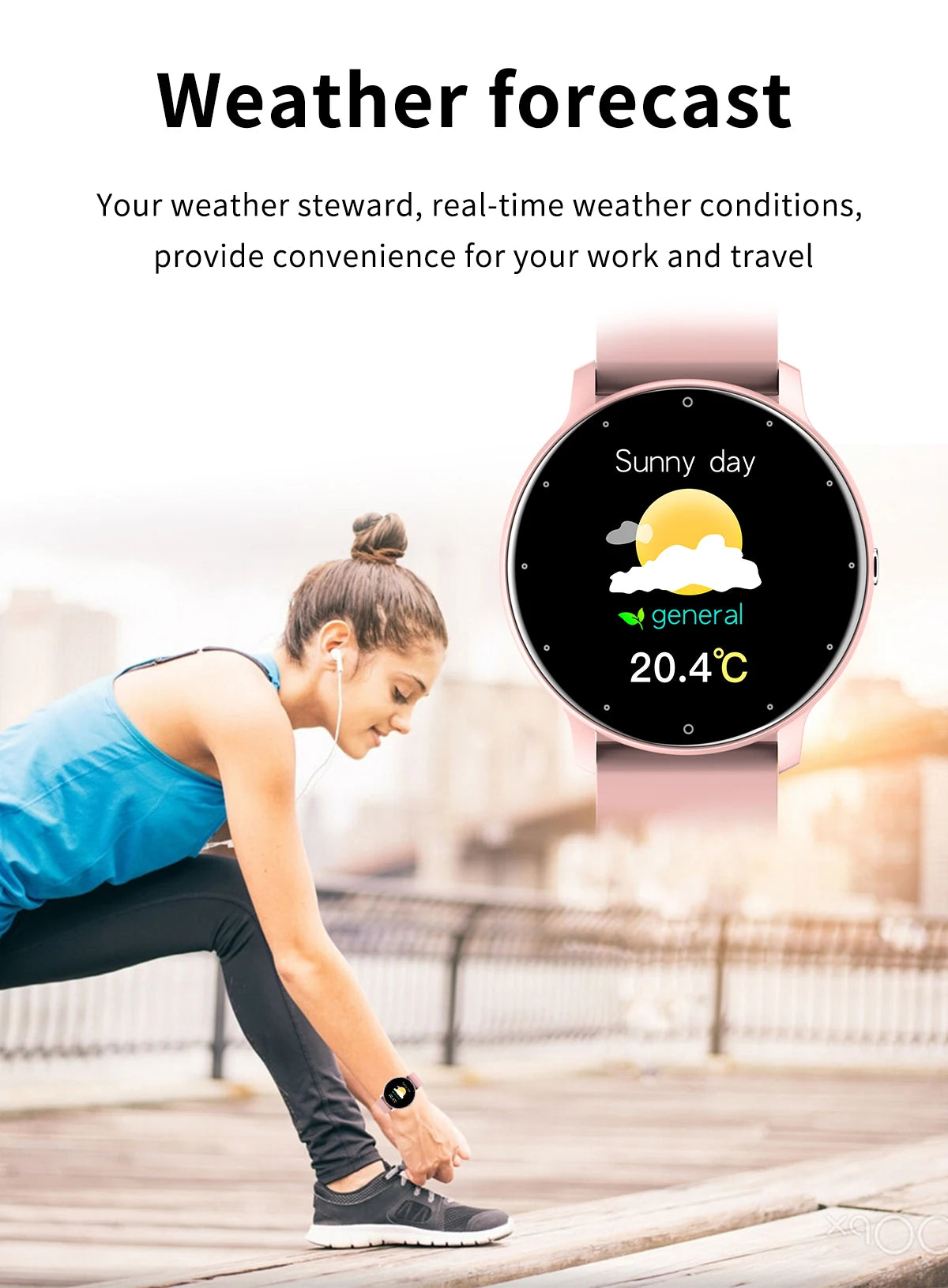 Montre Connectée Femme Homme LIGE Étanche - Bracelet Sport Météo Android iOS | MDN