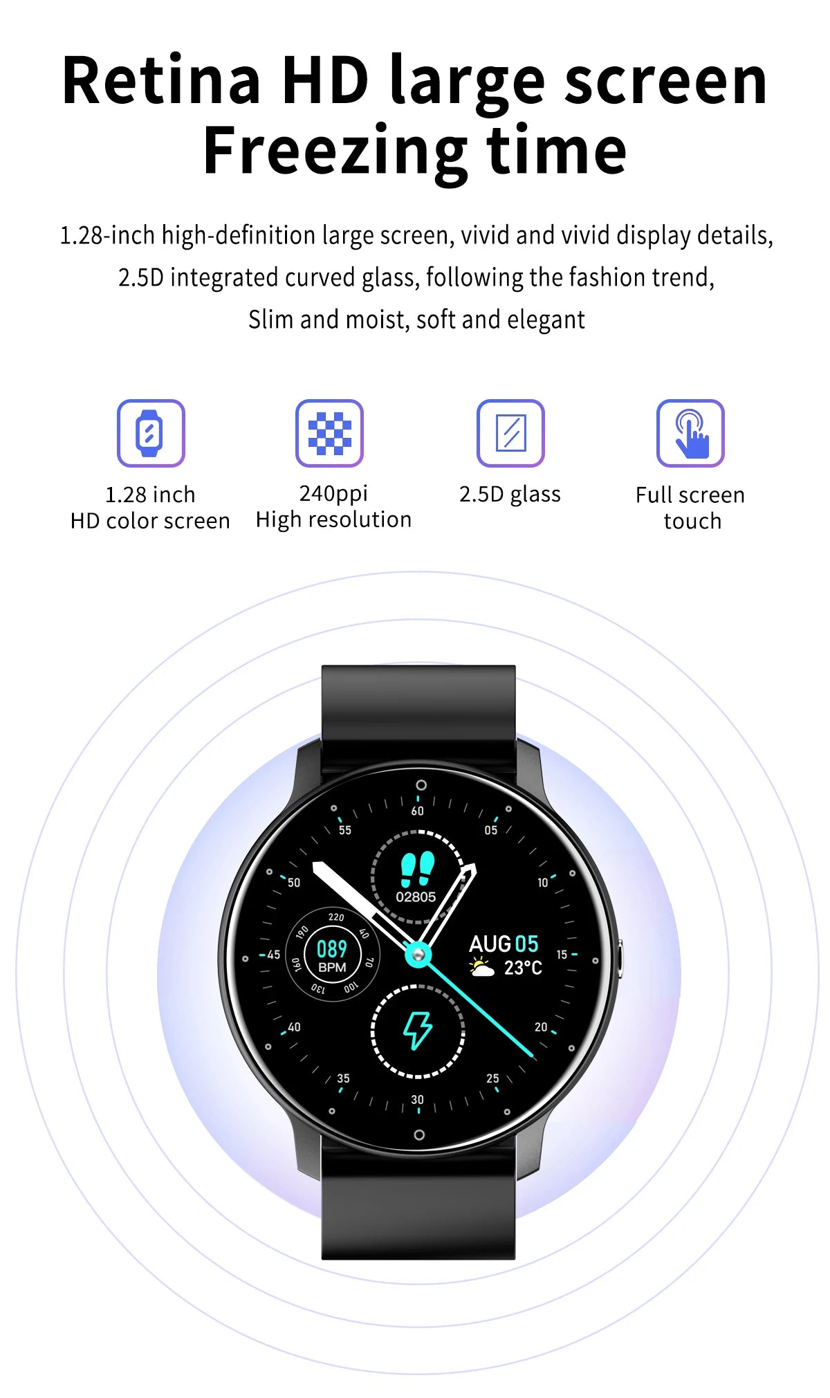 Montre Connectée LIGE Étanche IP68 Sport Météo | MDN Store