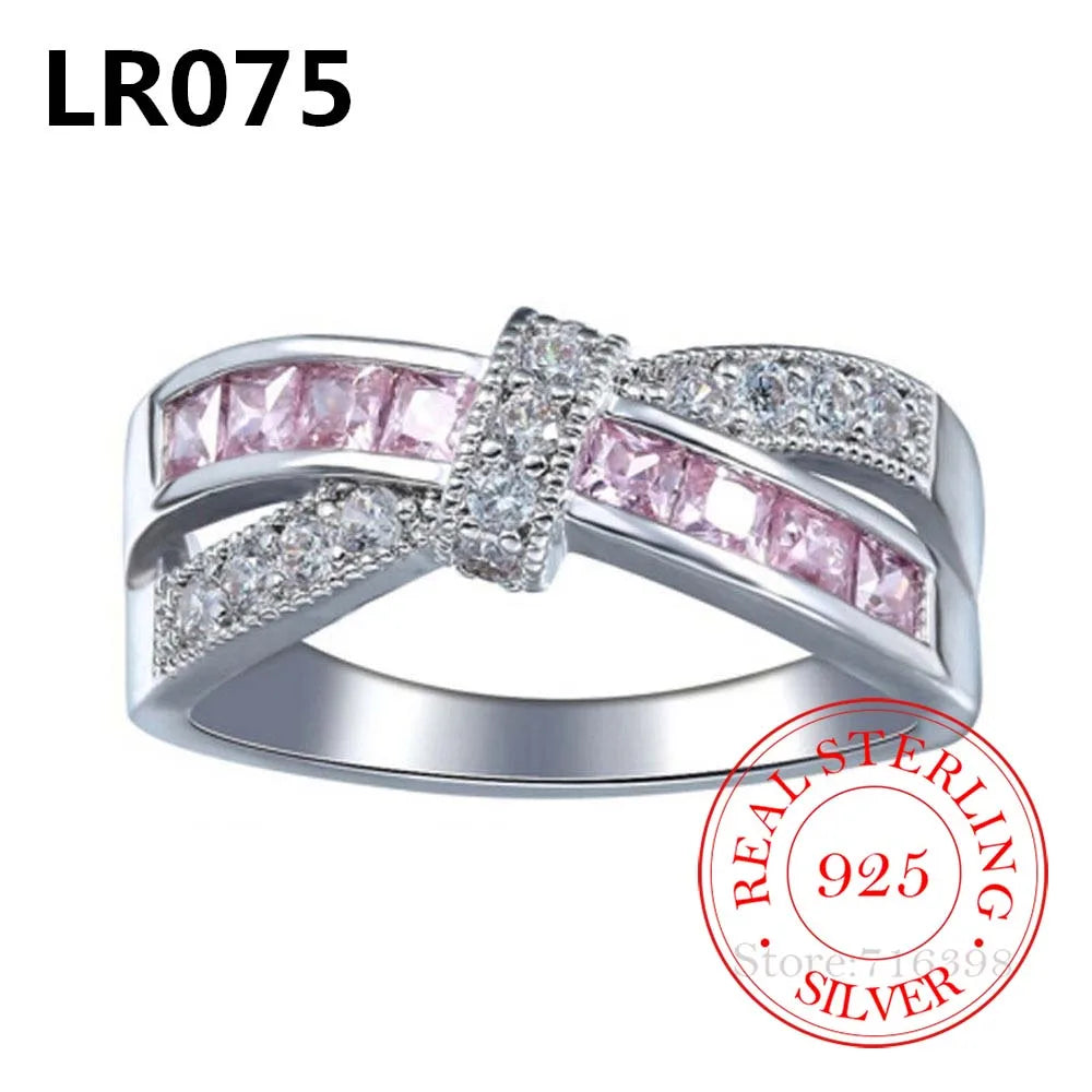 Bague Couple Argent 925 Cristal Violet Alliance Mariage | MDN