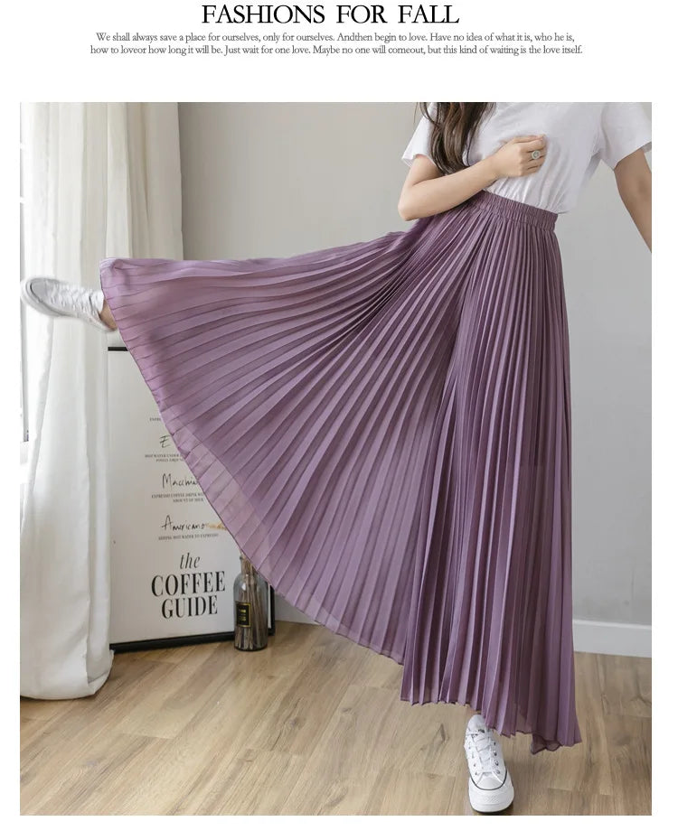 Pantalon Mousseline Plissé Taille Haute | MDN Store