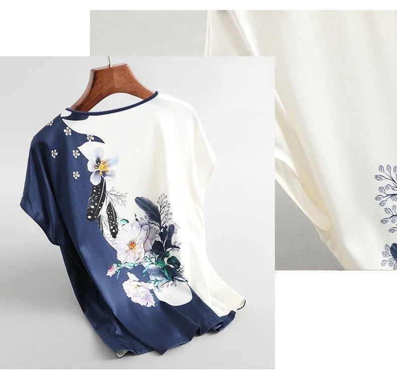 Blouse Fleurie Femme Manches Chauve-Souris Grande Taille | MDN Store 25