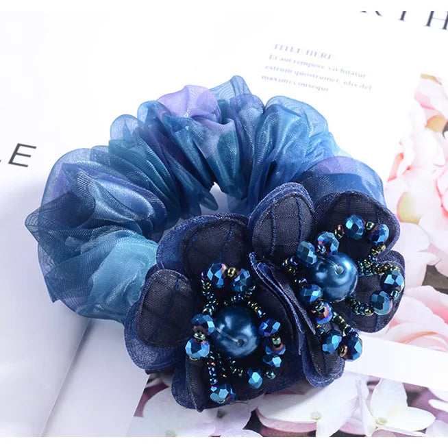 Chouchou Dentelle Nœud Fantaisie - Élastique Cheveux Femme Fille Haute... | MDN Store