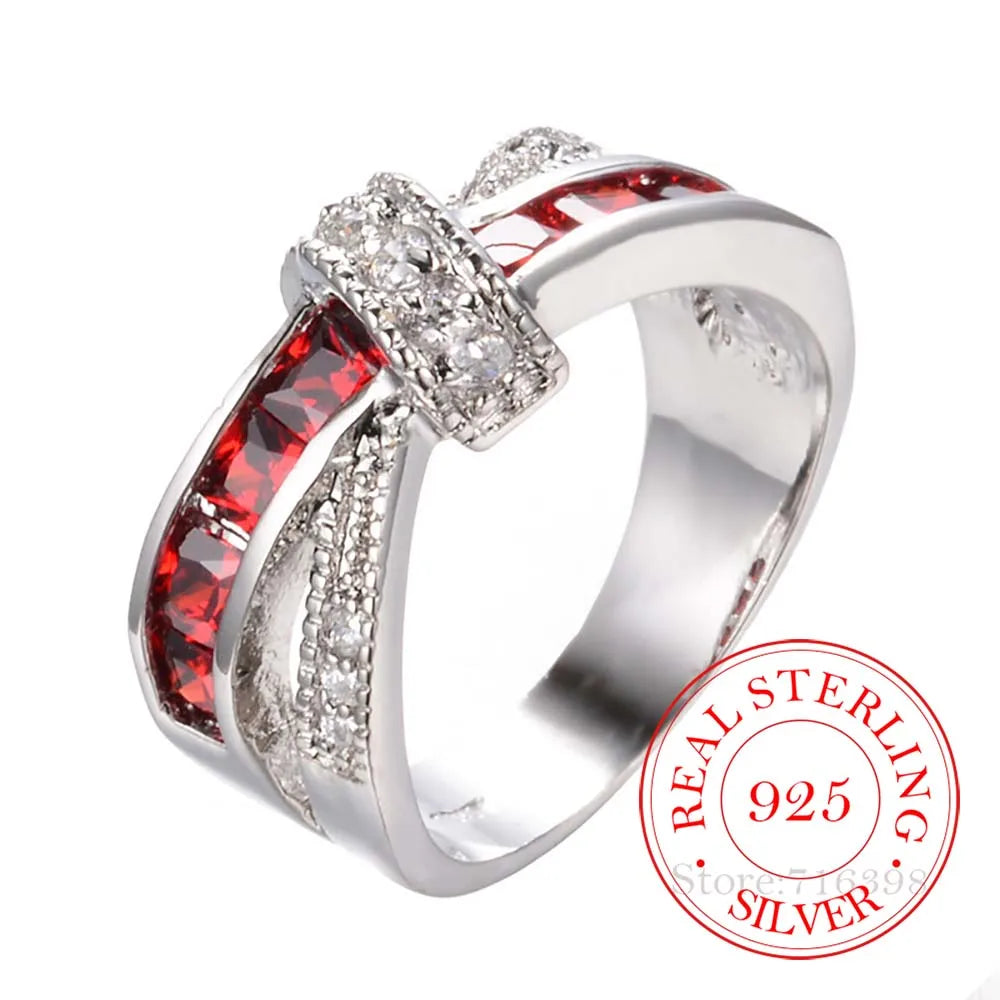 Bague Couple Argent 925 Cristal Violet | MDN Store