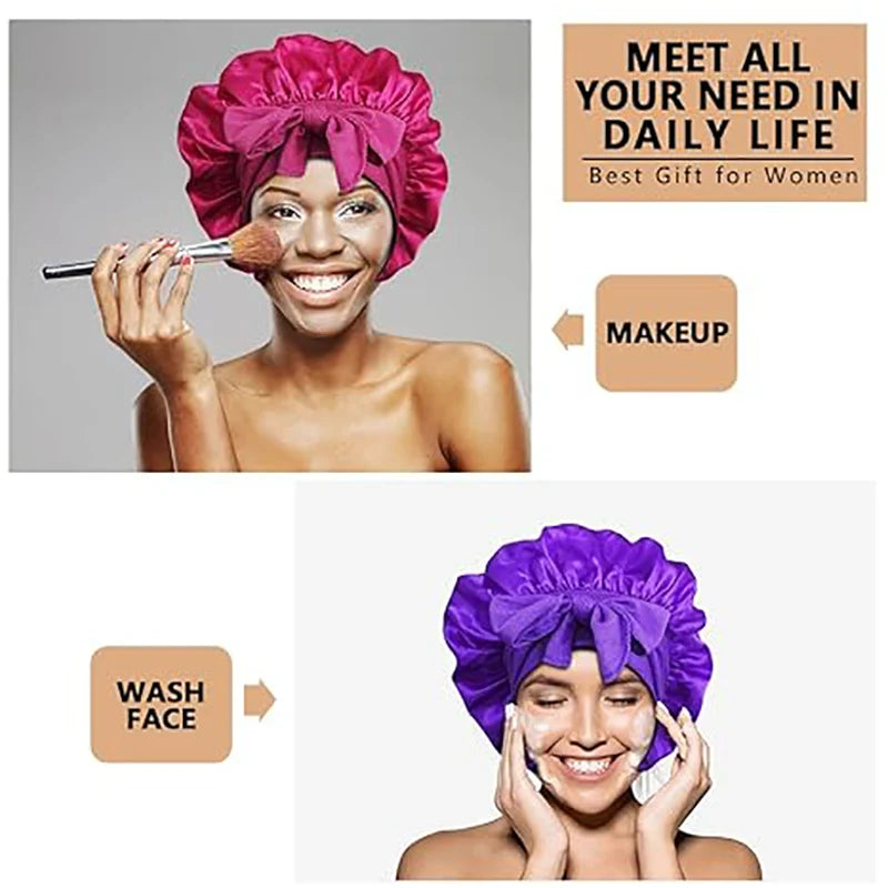 Bonnet de Nuit Satin Femme - Protection Cheveux Douche Sommeil | MDN