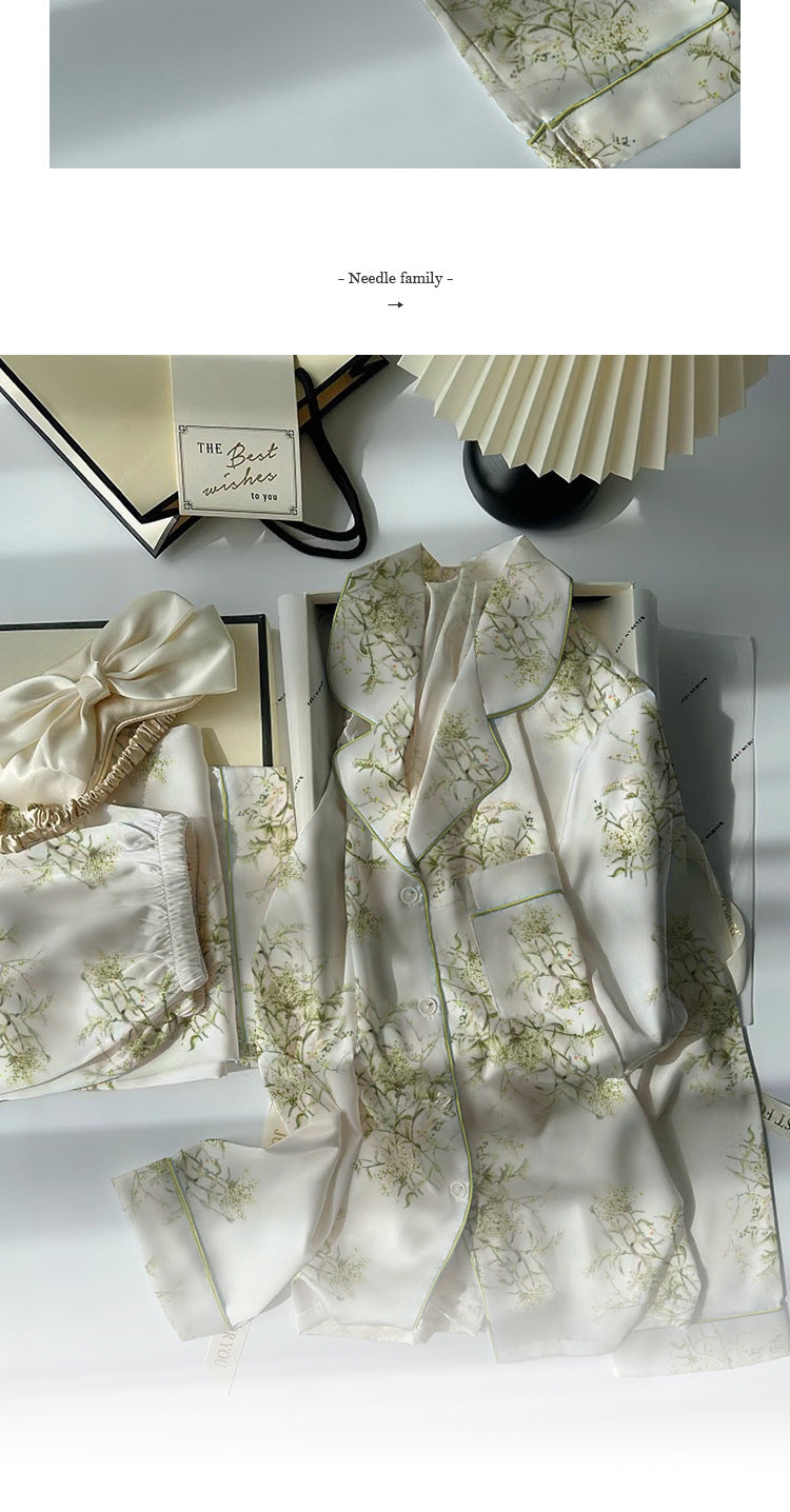 Pyjama Satin Soie Imprimé Mignon | MDN