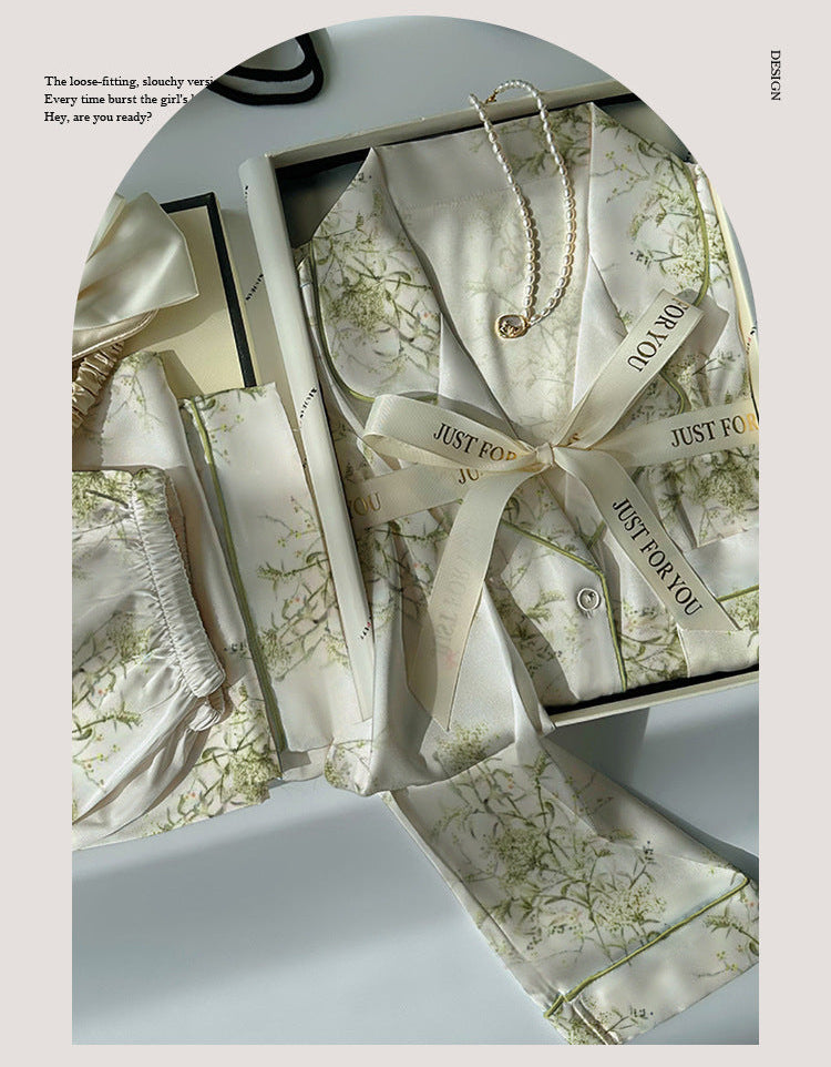 Pyjama Satin Soie Imprimé Mignon | MDN Store