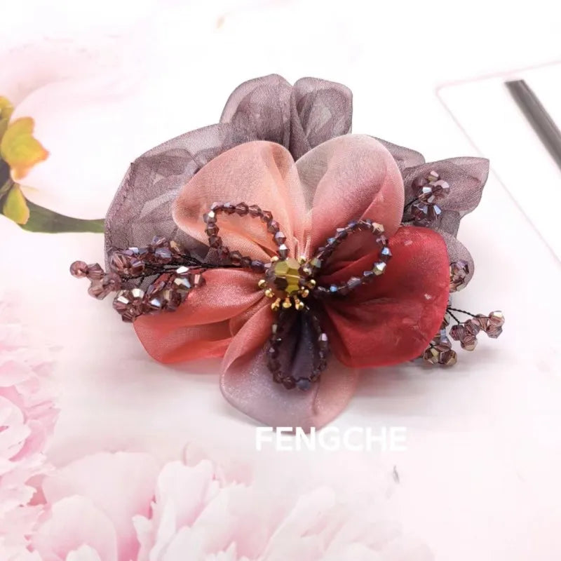 Chouchou Fleur Organza Strass | MDN Store