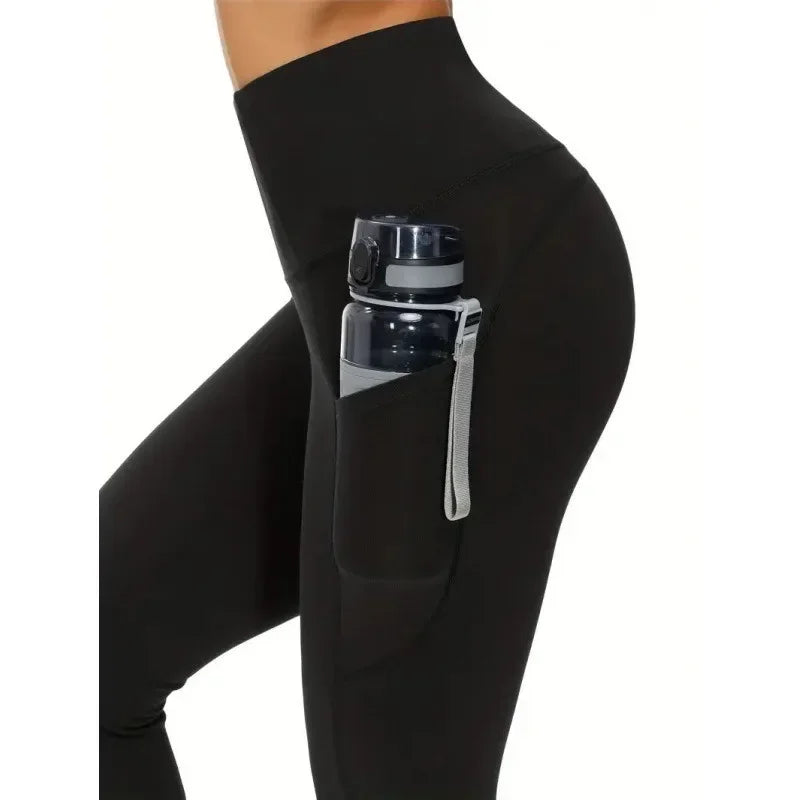 Leggings Yoga Taille Haute Poche Femme Rouge | MDN Store