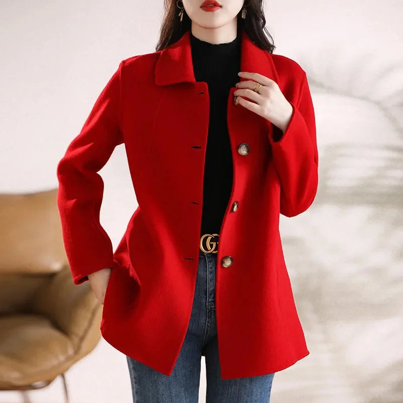 Veste Laine Femme Automne Hiver Slim Élégante | MDN Store