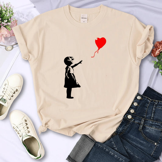 T-shirt Ballons Amour Imprimé Femme | MDN