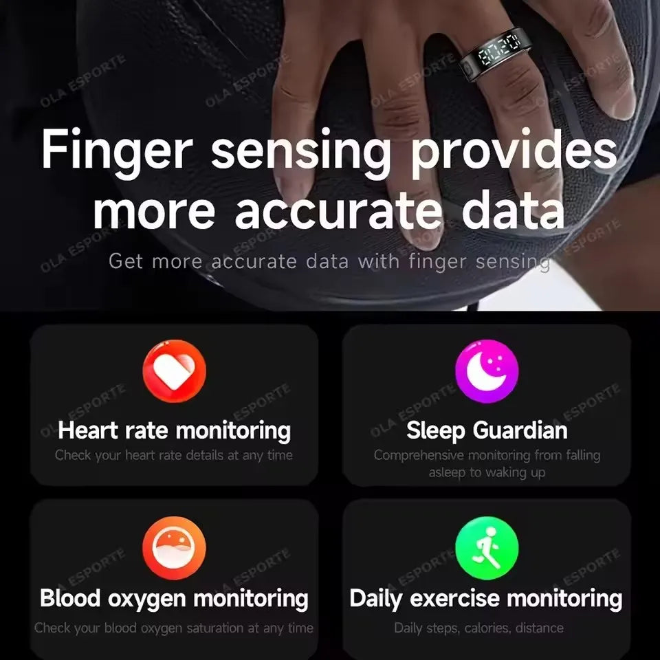 Bague Connectée Écran Tactile Charge Sans Fil Étanche 5ATM | MDN Store