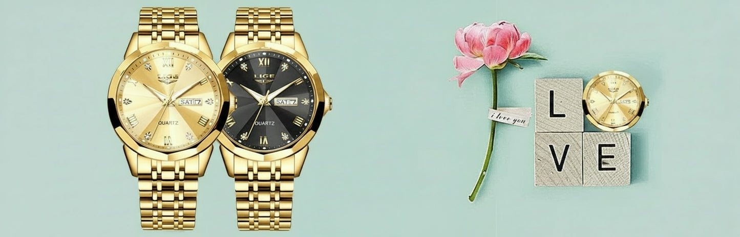 Montre Femme LIGE Luxe Acier Inoxydable - Étanche Lumineuse Date Quartz Cadeau | MDN