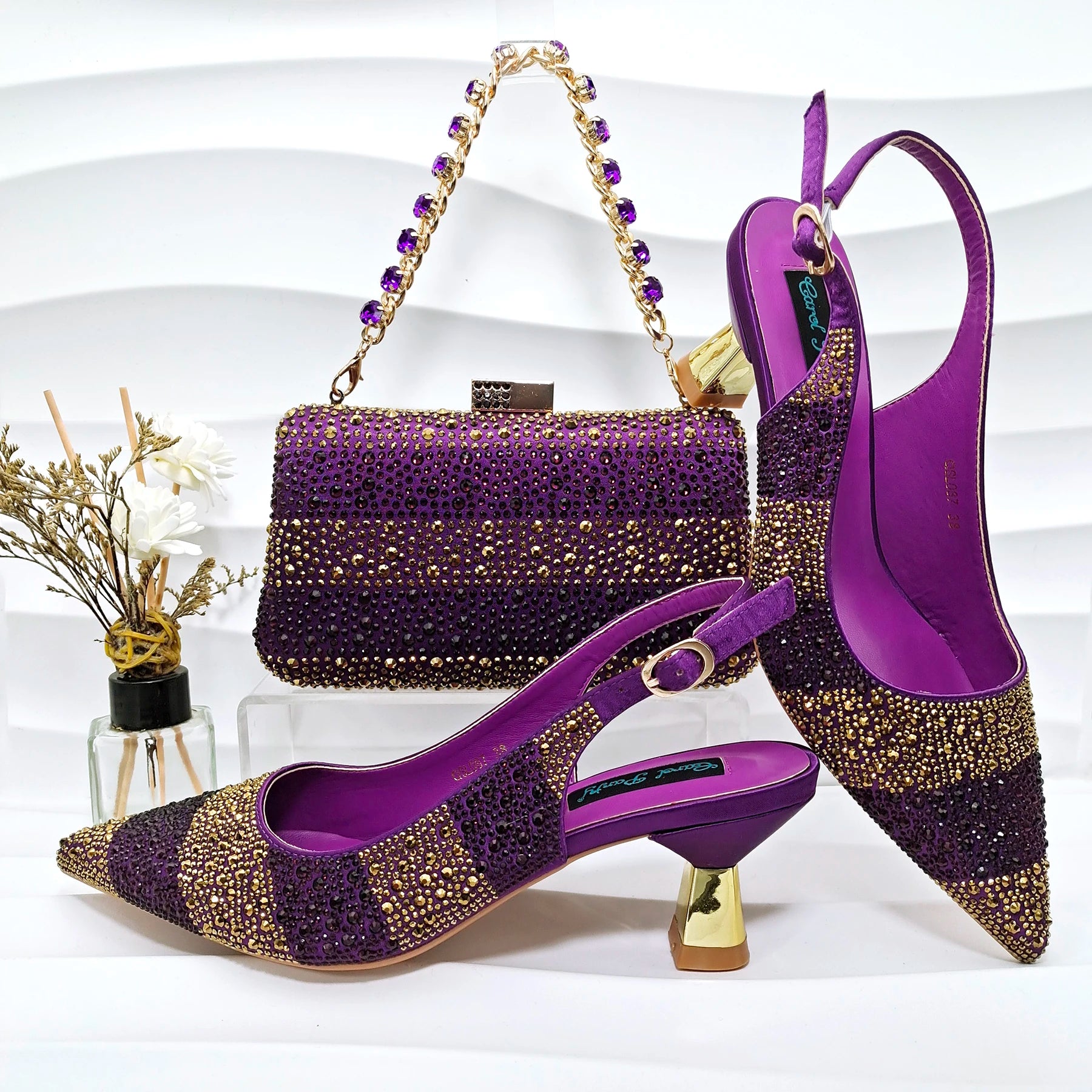 Escarpins Satin Bout Pointu Femme Ensemble Sac Soirée | MDN Store 25