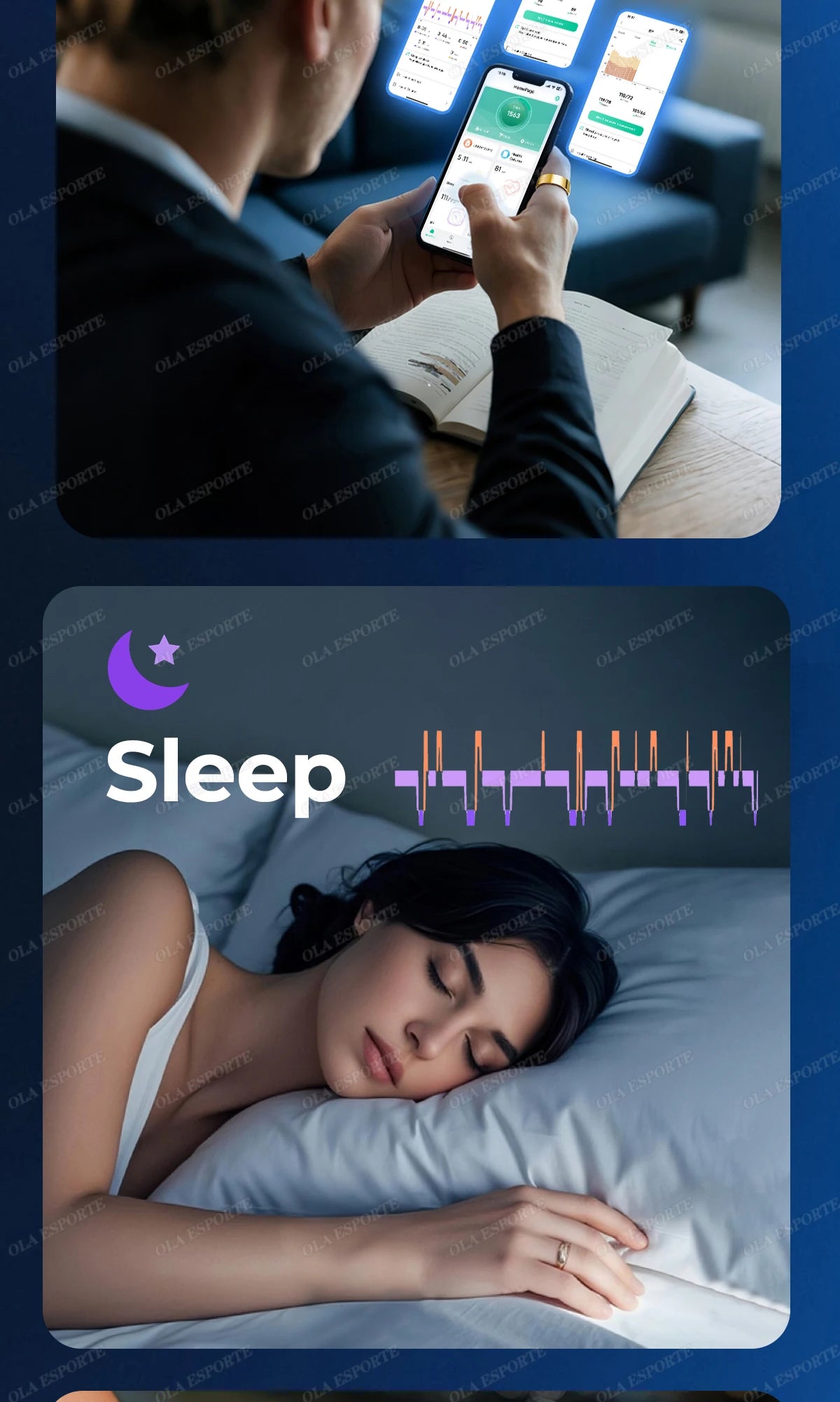 Bague Connectée Smart Ring Santé Étui Charge Étanche | MDN