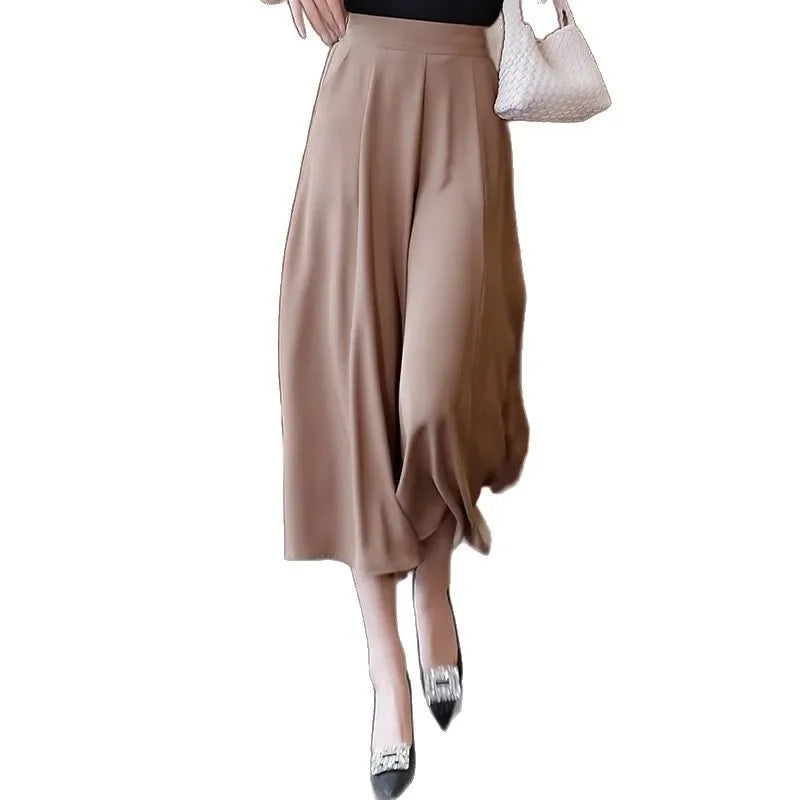Pantalon Femme Large Soie Glacée Taille Haute | MDN Store