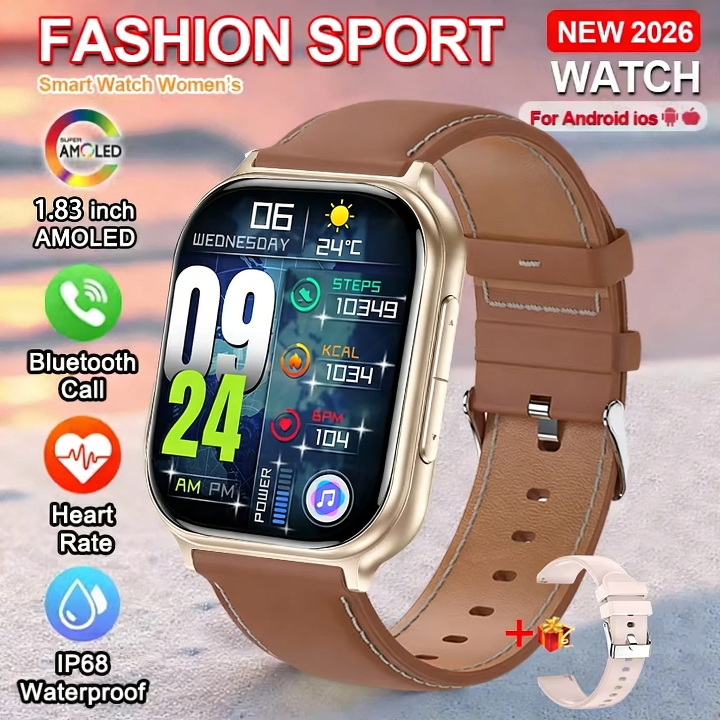 Montre Connectée GPS 1.83" Acier 700mAh IP68 | MDN