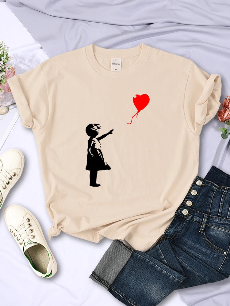 T-shirt Ballons Amour Imprimé Femme | MDN