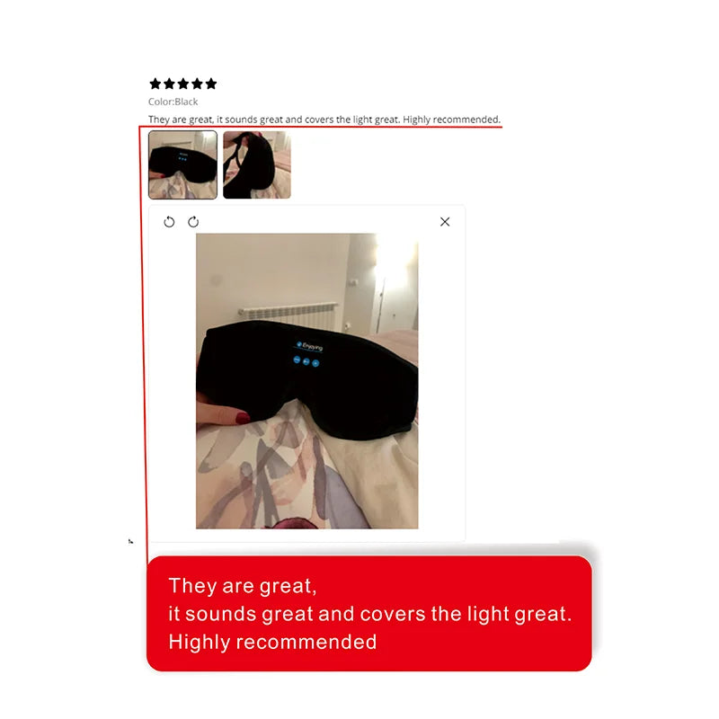 Masque Sommeil Bluetooth 3D Écouteurs | MDN