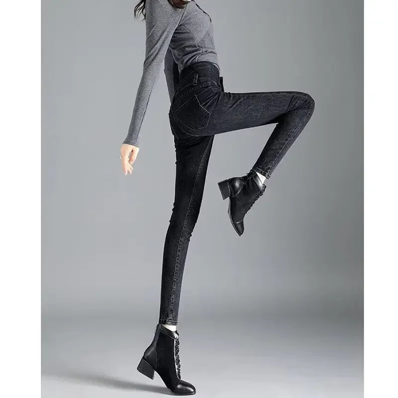 Jean Skinny Femme Doublé Polaire Bleu | MDN Store