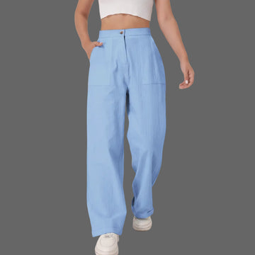 Pantalon Lin Taille Haute Décontracté Femme | MDN Store