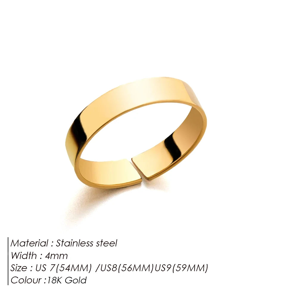 Bague Simple Acier Inoxydable Unisexe Minimaliste Personnalisée | MDN Store