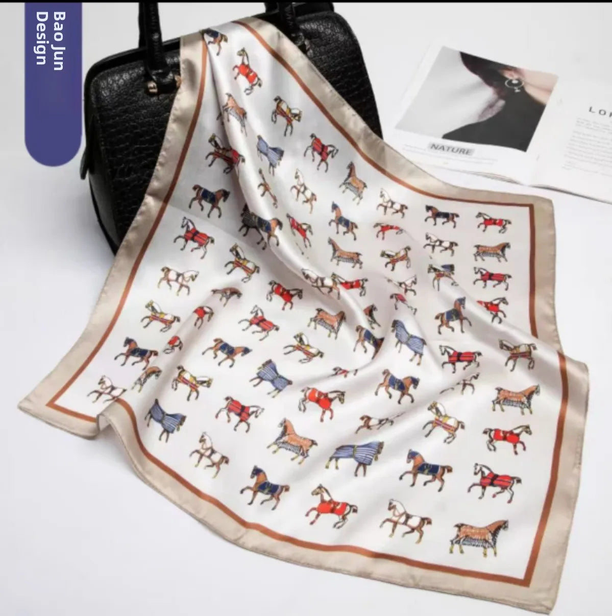 Foulard Carré Soie Mûrier 100% Rose 70x70cm Femme | MDN Store