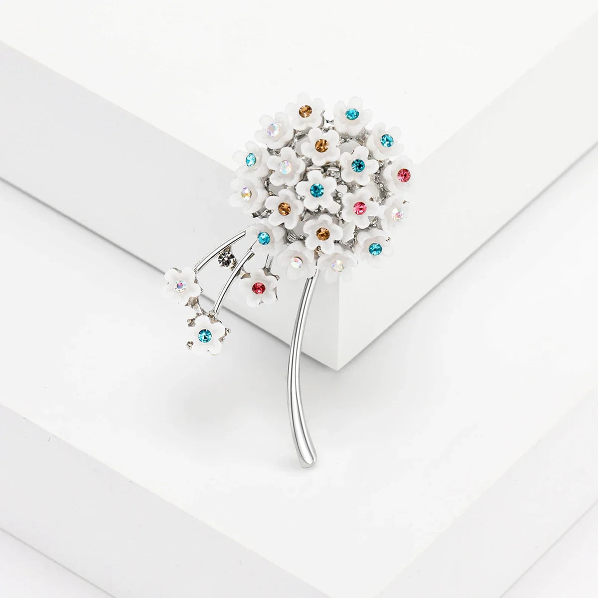 Broche Pissenlit Strass 2 Couleurs Pin Fleur Fête | MDN