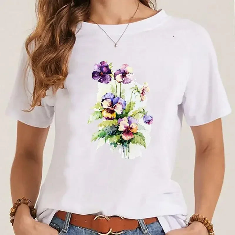 T-shirt Fleurs Printemps Style 90s Femme | MDN