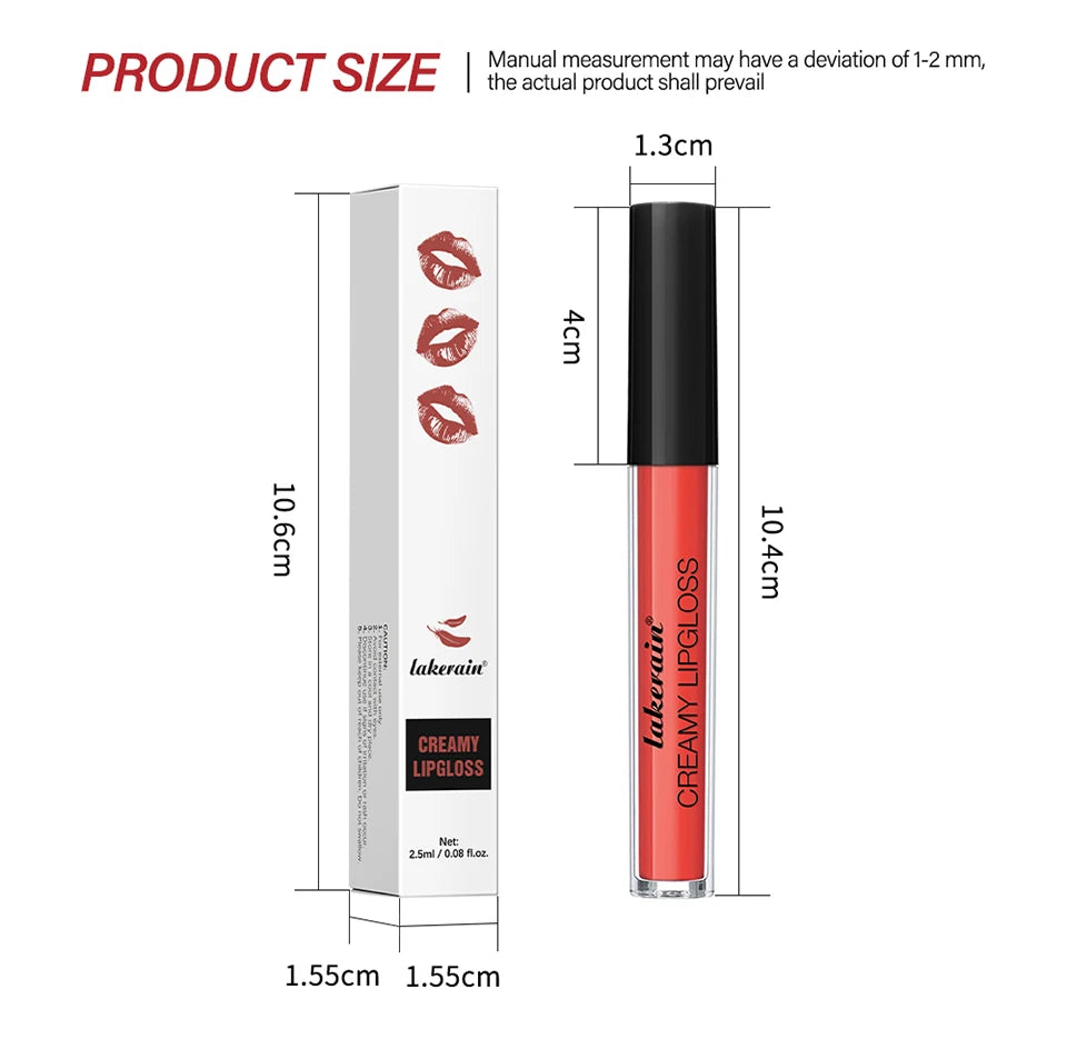 Gloss Lèvres Crémeux Imperméable 8 Couleurs Velours Mat Hydratant | MDN Store