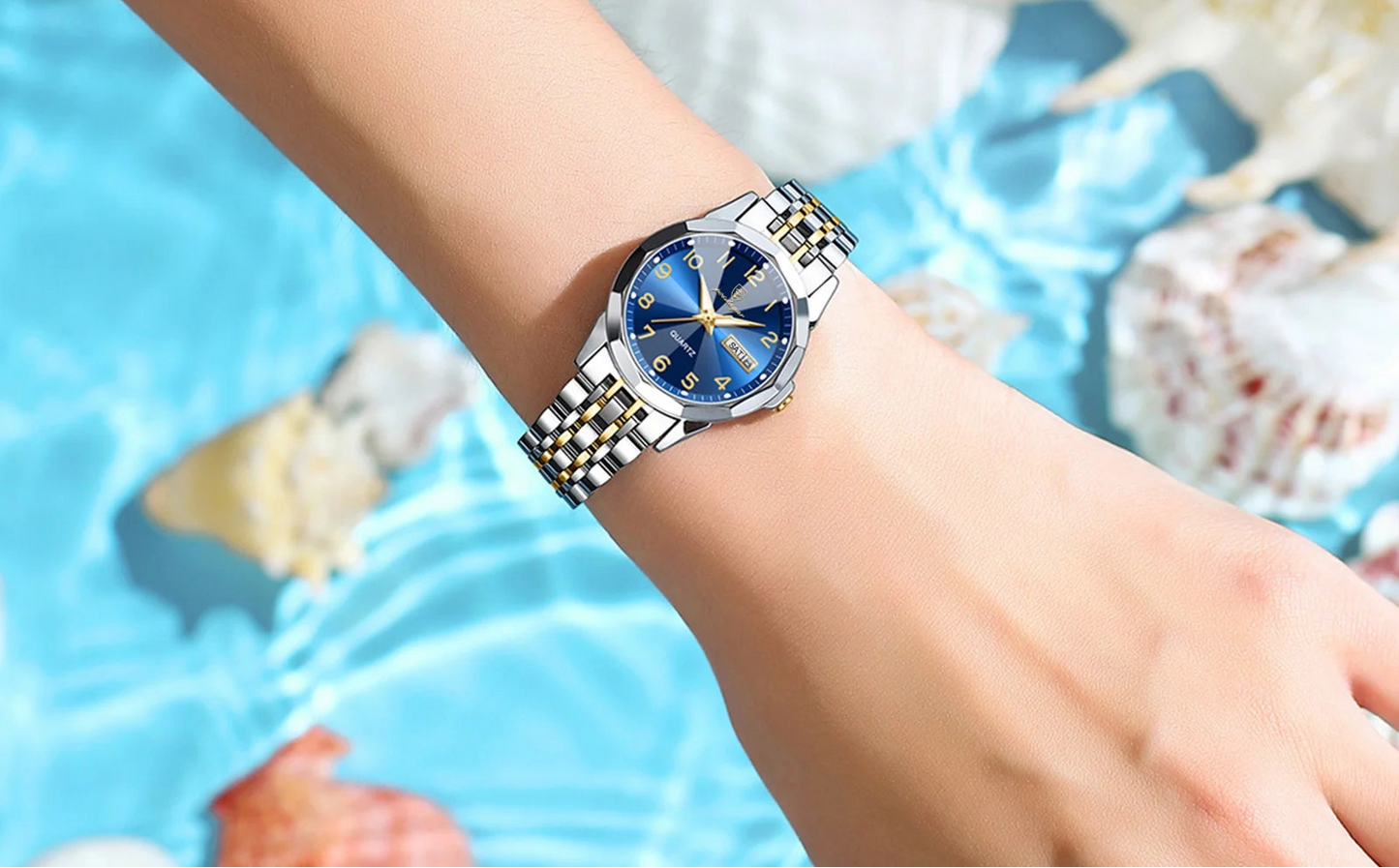 Montre Femme POEDAGAR Acier Inoxydable - Étanche Lumineuse Date Semaine Quartz | MDN