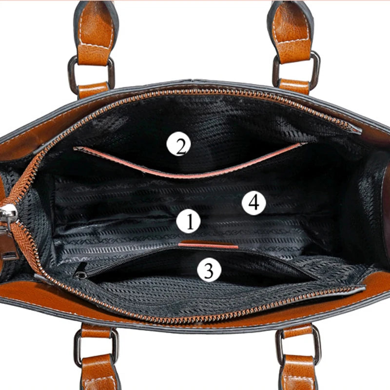 Sac à Main Femme Cuir Véritable Bandoulière Épaule Bureau Élégant - MDN