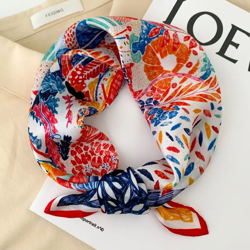 Foulard Carré Soie Naturelle 100% 53cm Femme | MDN Store