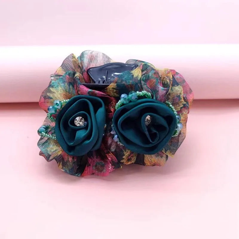 Pince à Cheveux Crabe Fleurie - Accessoire Cheveux Élégant et Pratique | MDN Store